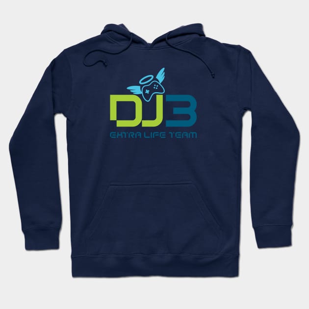 DJ3 Tri-Color Logo Hoodie by DJ3 Extra Life Team